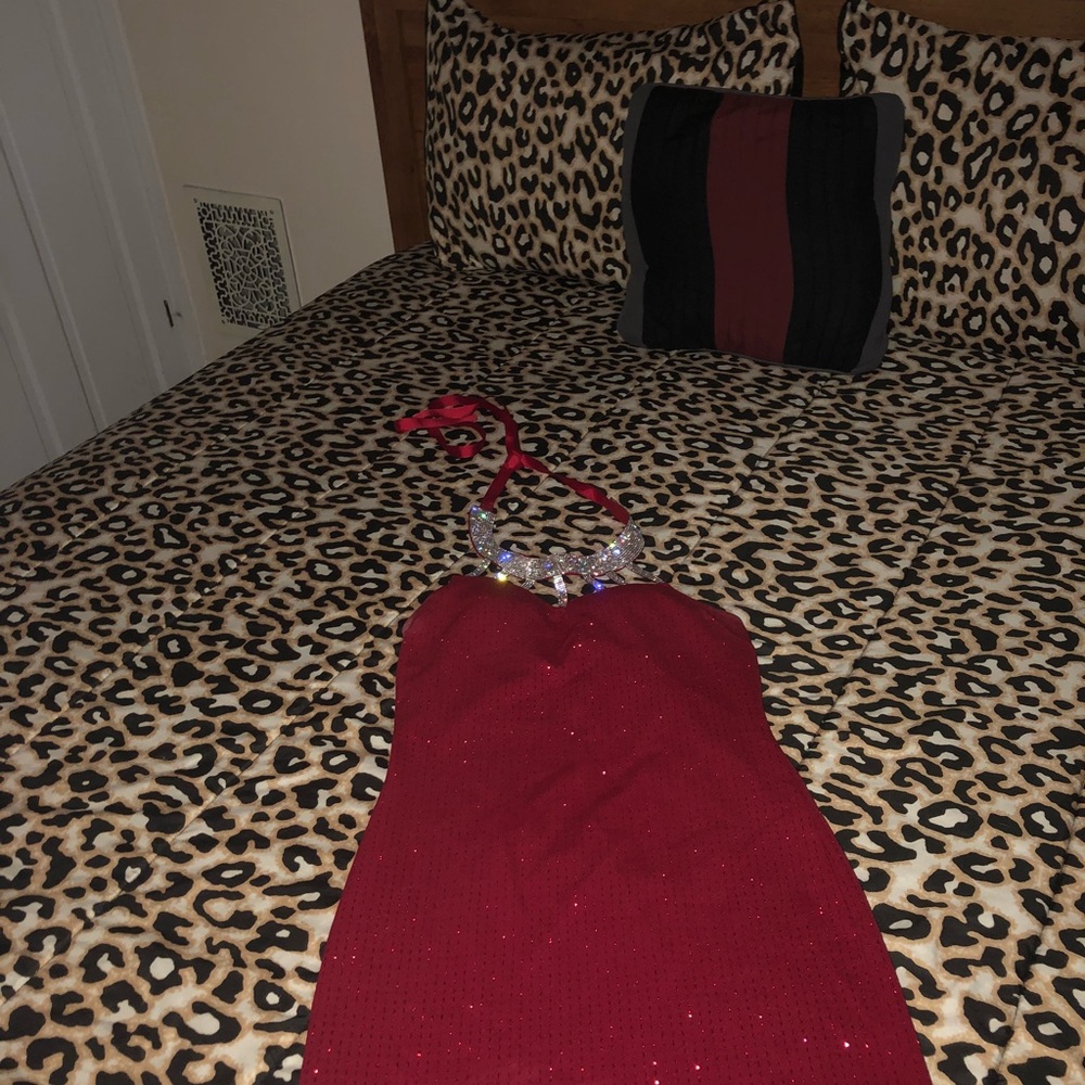 Red and silver drees used 1 time for a wedding